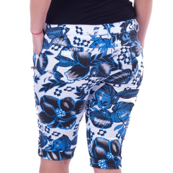 Women Knee Long Capri Shorts, CP-1309, Blue Sky - Picture 5 of 5